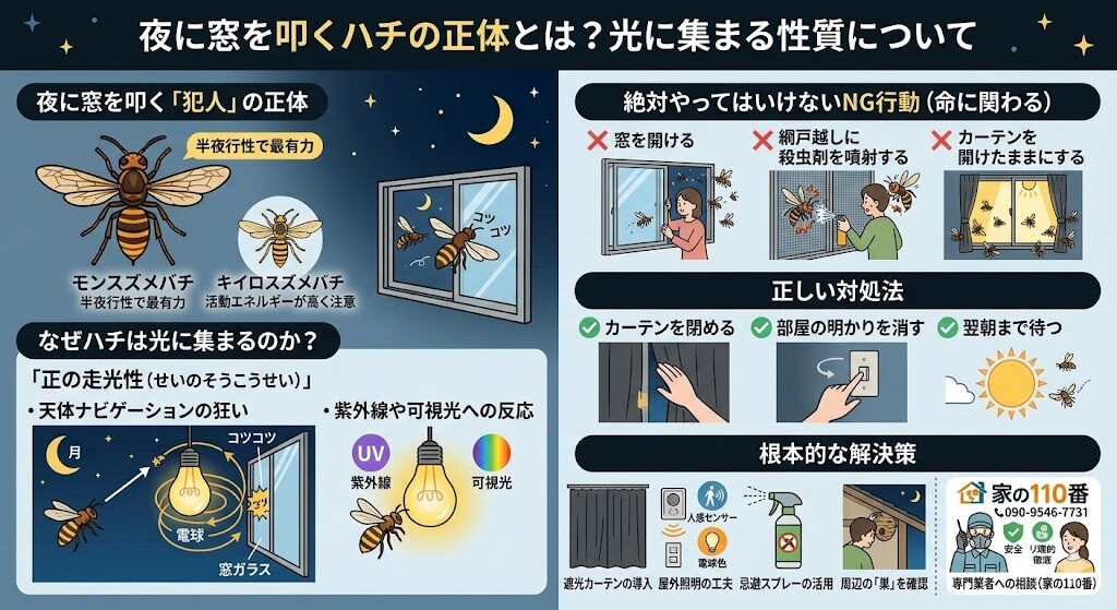 光に集まる性質の解説、イラスト